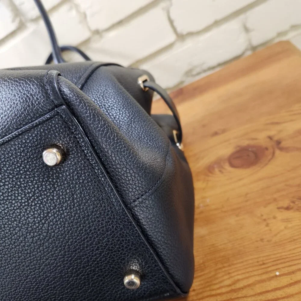 Coach Swagger Black Pebbled Leather Satchel Tote Bag Purse